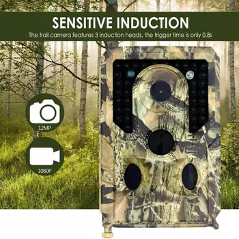 

12MP 1080P Hunting Camera Wildlife Trail Infrared Night Thermal Video Imager Track Scouting Vision Hunting Cameras Traps W2W0