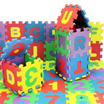 

36 Pcs Children Mini EVA Foam Alphabet Letters Numbers Floor Soft Baby Mat 3D Puzzle Kids Educational Toys