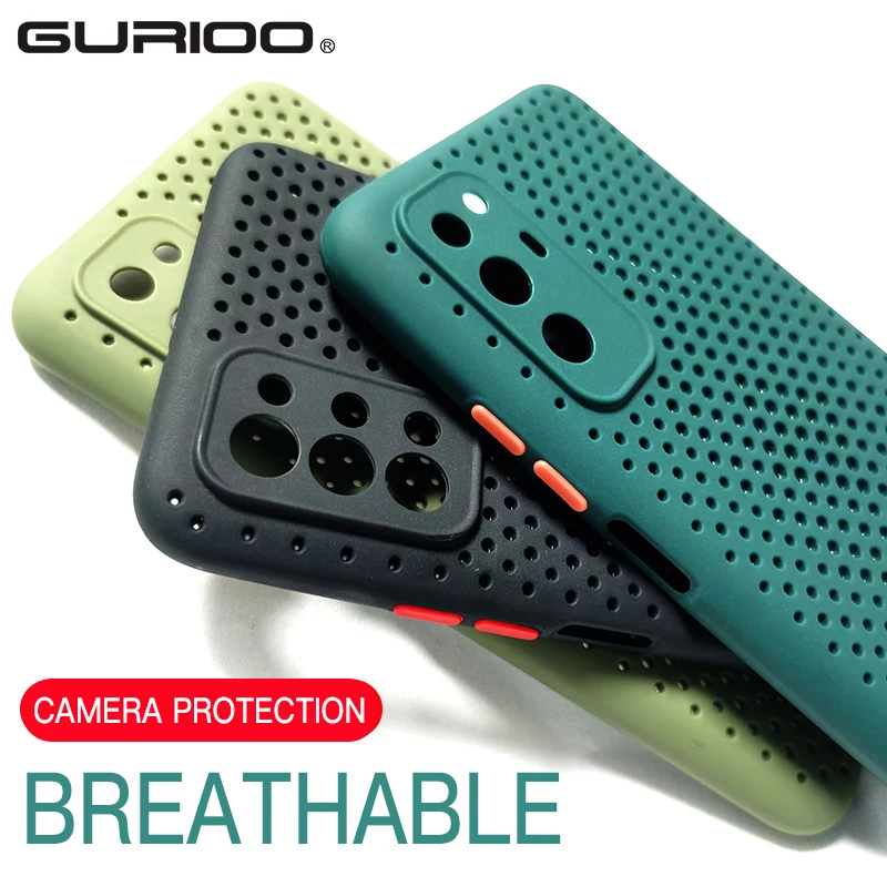 Breathable Cooling Silicone Case For Samsung Galaxy S21 20 Ultra Plus A51 A71 A41 A11 A50 A70 30 Soft TPU Heat Dissipation Cover | Мобильные