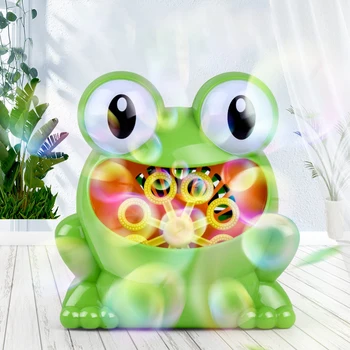 

New Bubble Gun Cute Frog Automatic Bubble Machine Soap Water Bubble Blower Music Outdoor Toys for Kids juguetes brinquedos Toy
