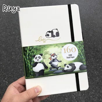 

BUKE Panda Bullet Planner Dot Grid school Notebook Journal Drawing Sketcbook PU Thick Paper agenda caderno sketchbook diary book