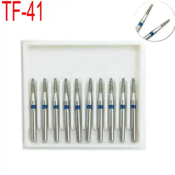 

10pcs/set Dental Diamond Bur Drill Medium FG 1.6mm Polishing Smoothing For High Speed Handpiece TF-41 Dentista Tools