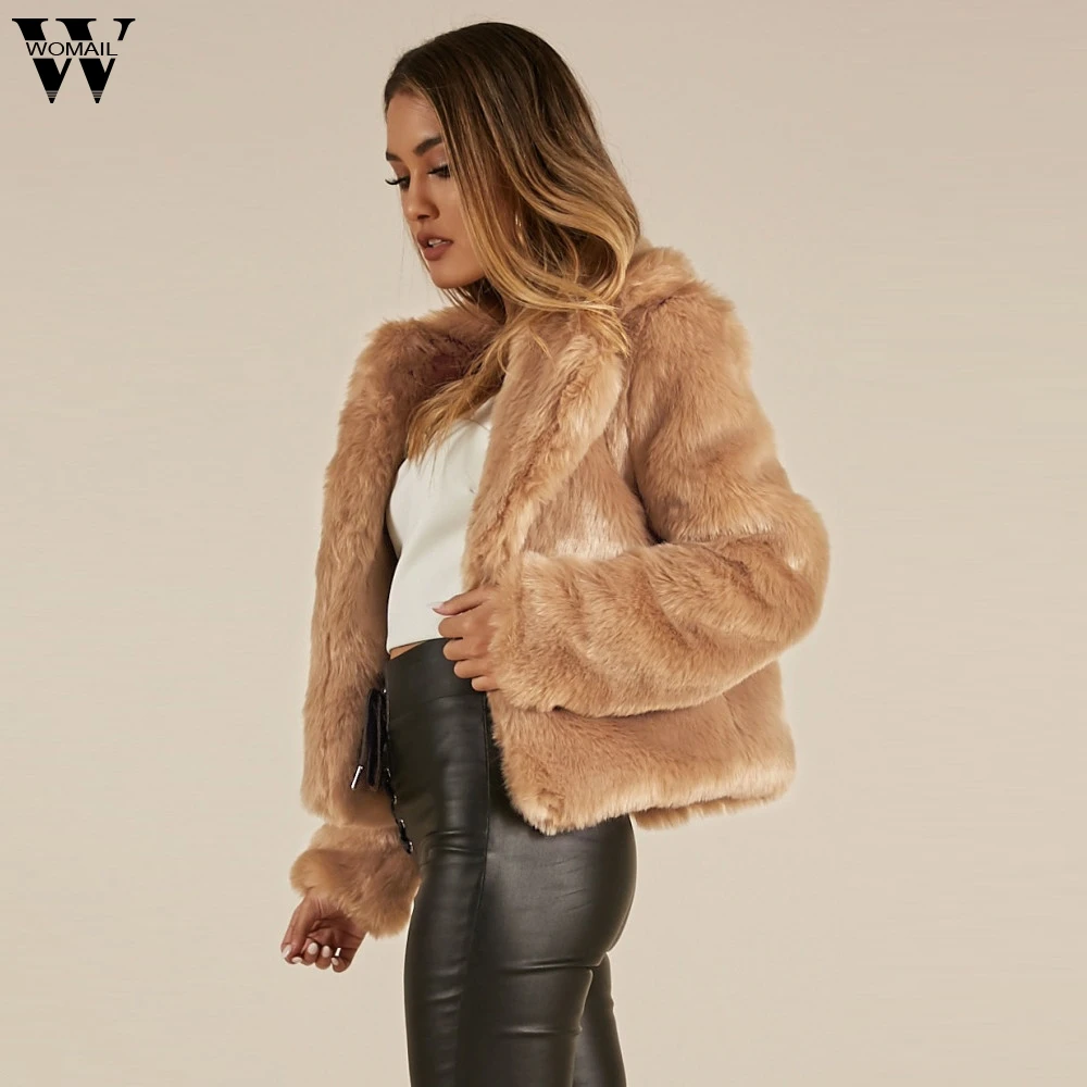 Womail, женские пальто, Женское пальто, воротник с лацканами, пальто из искусственного меха, теплое зимнее пальто, пальто, верхняя одежда, пальто для женщин, M-3XL