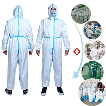 

Hot Sale 2020 Real Stock Hazmat Suit Anti-Virus Protection Clothing Safety Coverall Disposable Washable