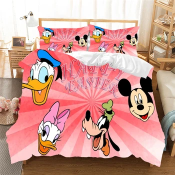 

Easter Bedding Set Disney Mickey mouse Bed set Queen King Size Children Duvet Cover set Comforter Bedding Sets Easter Gift