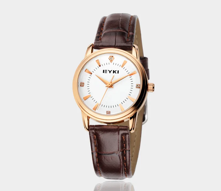 

Eyki Waterproof MEN'S Watch Eyki Fashion Leather Belt COUPLE'S Watch Korean-style Diamond Watch Fashion WOMEN'S Watch 8599