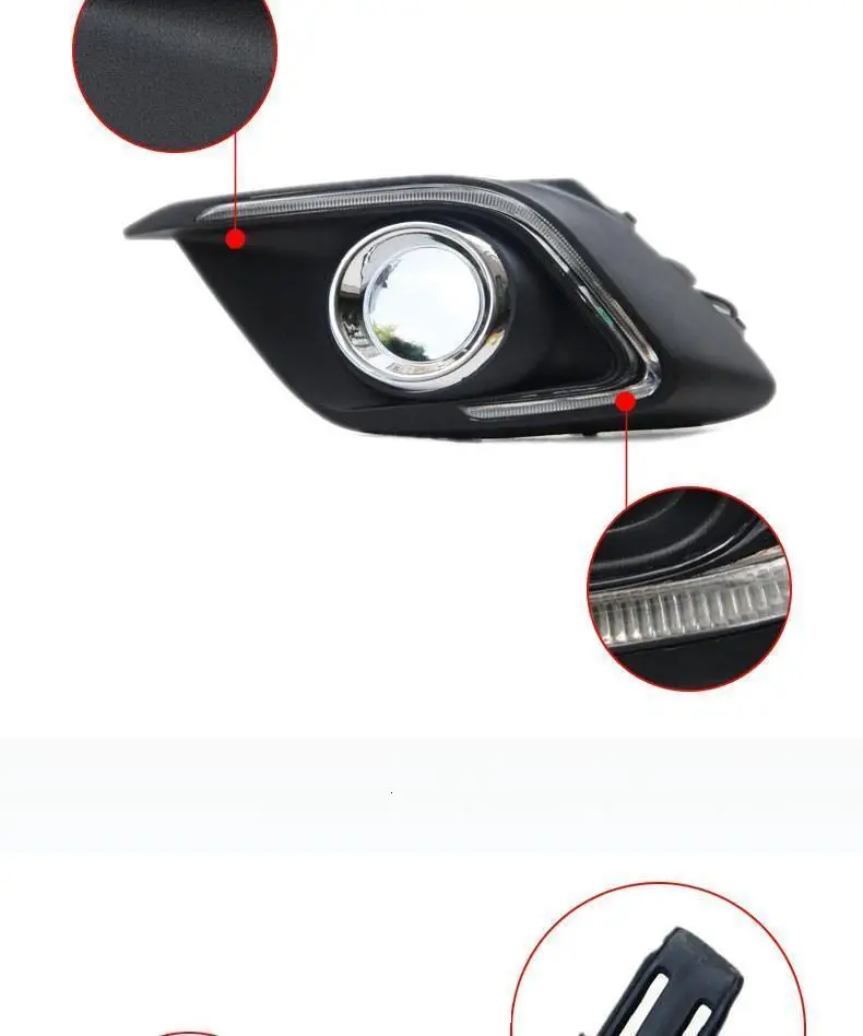 Neblineros Led Para Авто дневные ходовые Боковые указатели поворота передние противотуманные фары автомобильные фары в сборе для Mazda Axela