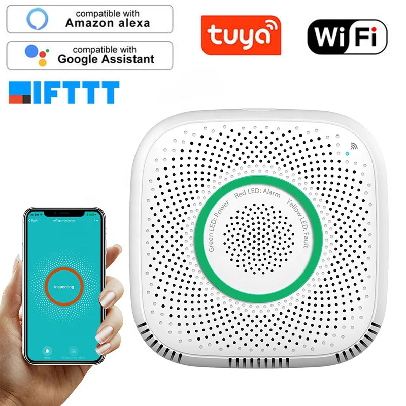 Tuya WiFi датчик утечки газа LPG сигнализация детектор пожарной безопасности приложение контроль безопасности умный дом датчик утечки