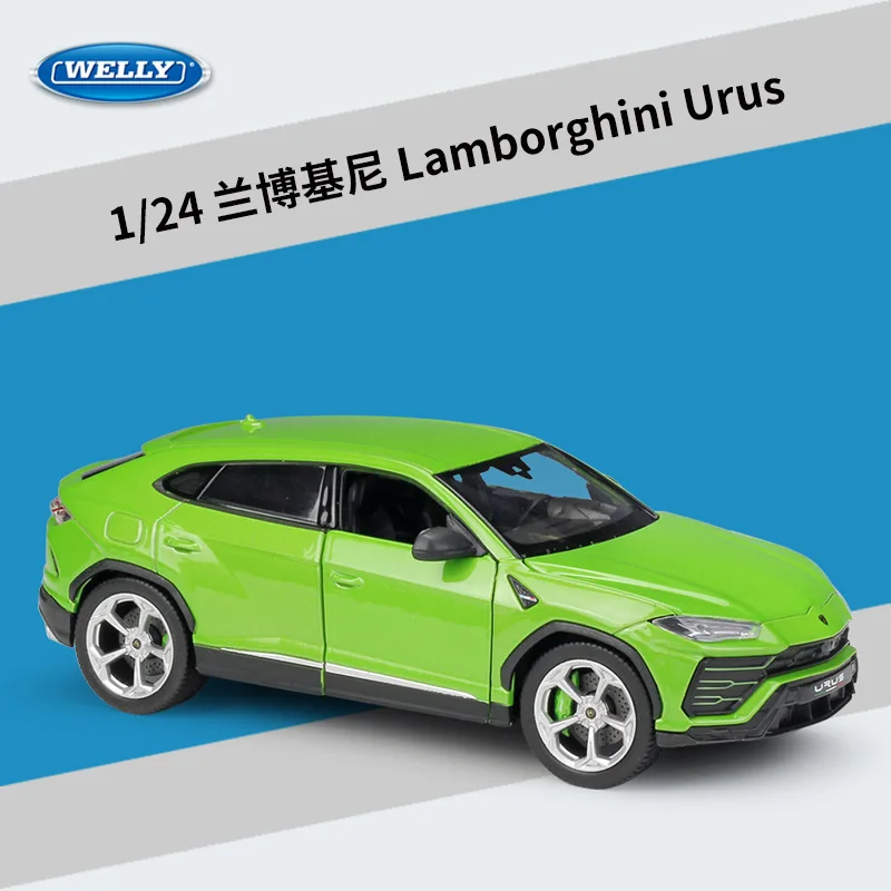 Welly 1:24 Lamborghini Urus внедорожник внедорожный автомобиль моделирование сплав модель автомобиля коллекционные подарки игрушка - Цвет: Зеленый