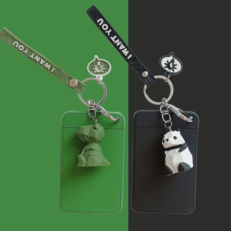 

Bus Card Holder Women's Cute Creative Cool Meal Card Bus Card Protective Case Students Campus Door Card Holder with Keychain