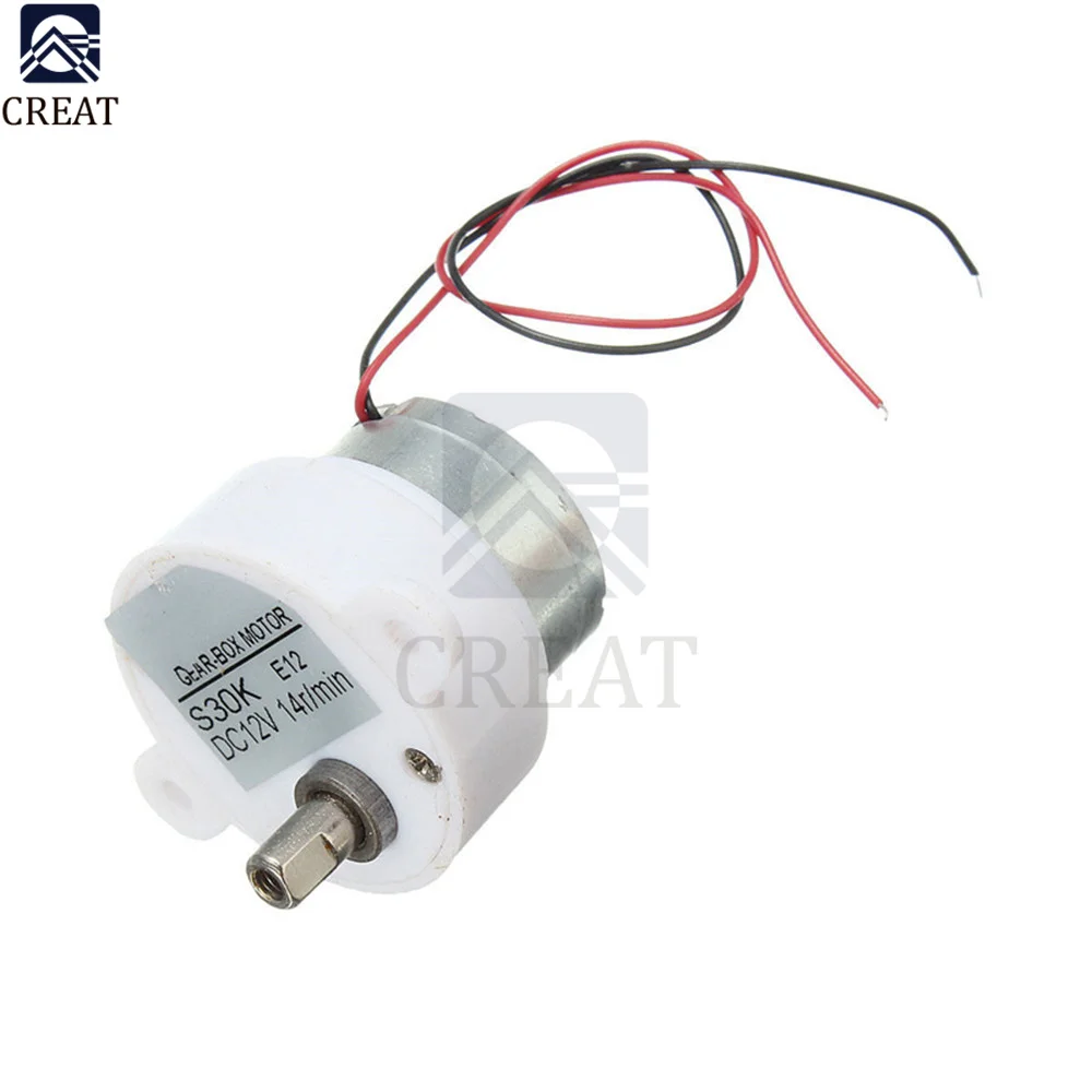 DC 12V 14RPM 2 Wires High Torque Electric Geared Box S30K Reduction Motor Diy Electronic | Электронные компоненты и