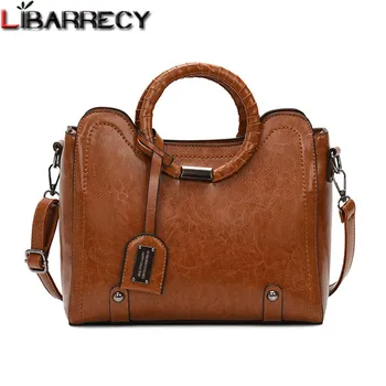 

2020 New Sequined Pendant Handbag Women's Fashion Vintage Messenger Shoulder Bag Ladies Crossbody Bag Oil Wax Leather Sac a Main