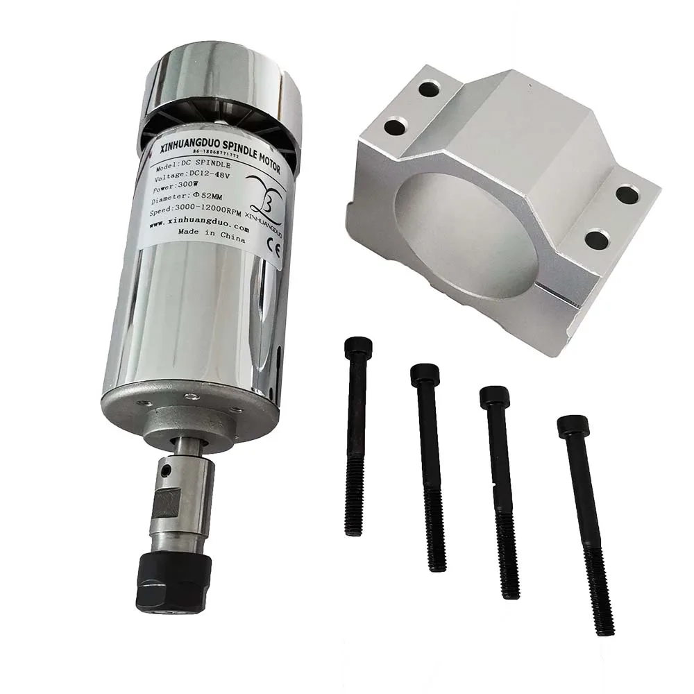 300W Spindle bracket Шпиндель с воздушным охлаждением 300 кВт ER11 патрон с ЧПУ Вт мотор шпинделя+ 52 мм крепежный кронштейн для PCB CNC Mahine - Цвет: 300W Spindle bracket