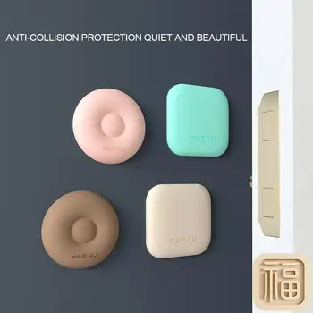 

Creative Wall Protector Door Handle Bumper Guard Stopper Anti-slip Sticker Self Adhesive Rubber Round Door Crash Pad Door Stops