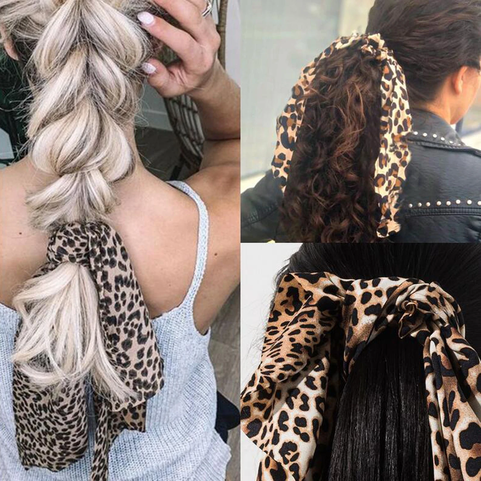 Новое поступление, эластичная резинка для волос, резинки для волос, женские богемные леопардовые резинки для хвостика, повязка на голову, шарф для волос