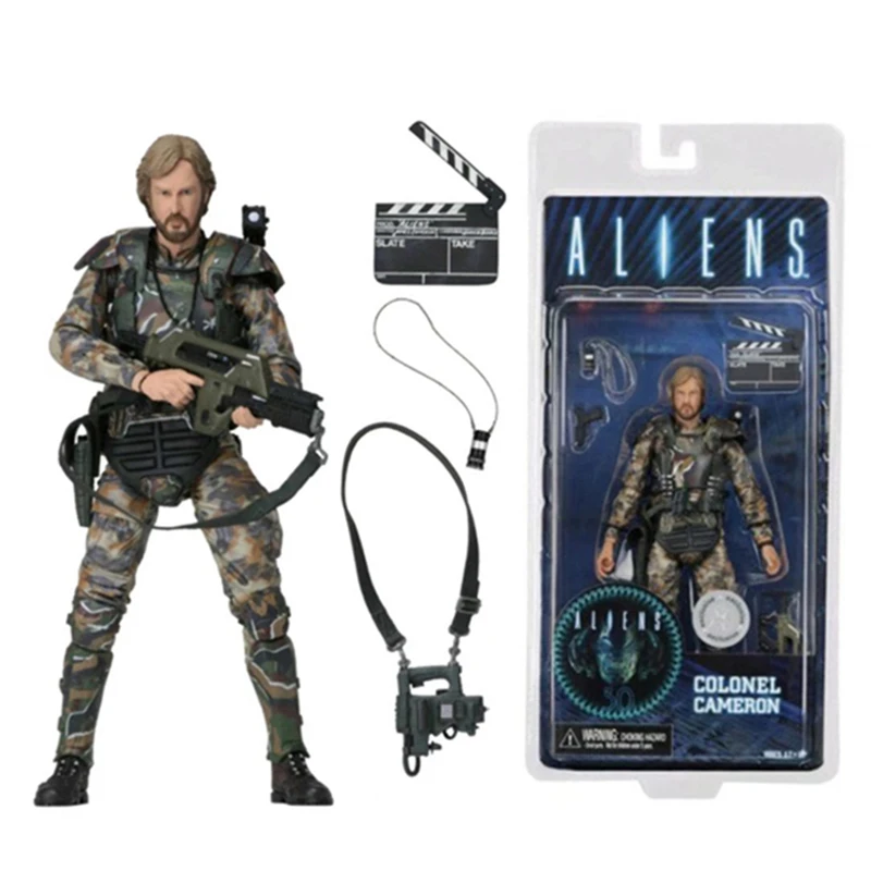 Colonel Cameron Aliens Neca Alien Vs Predator Action Figure Director James Cameron Marine Modello Da Collezione Giocattoli Regali Per Bambole 18Cm