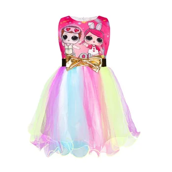 

LOL Surprise Summer Girls Dolls Dresses Birthday Party Bow Princess Halloween Christmas Costume Children Toddler Clothing