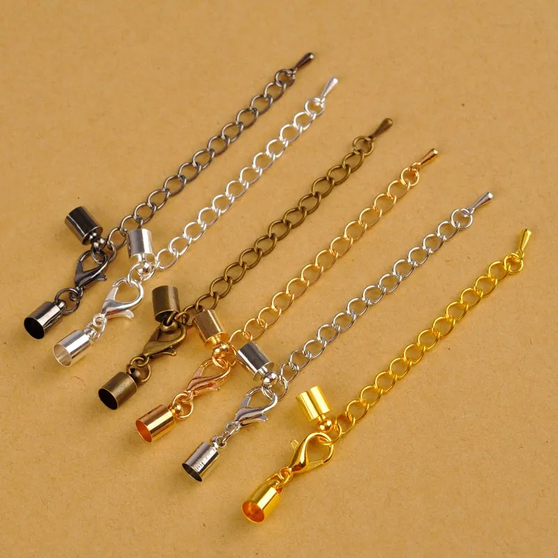 100set Leather Cord End Crimp Caps 3 4 5 6 7 8 9 10 Mm End Tip Cap With