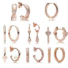 Серебряные серьги 925, женские серьги, серьги в форме сердца, европейские украшения