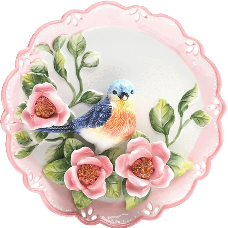 Винтажная 3D декоративная тарелка в виде птицы художественная ручной росписи