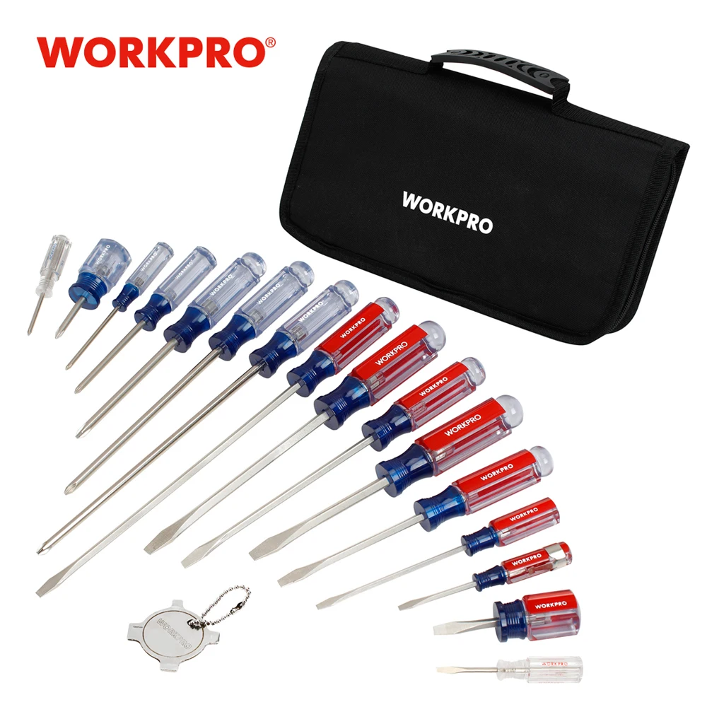WORKPRO 17 Набор отверток для ПК с ацетатной ручкой мини отвертки прорезями Phillips