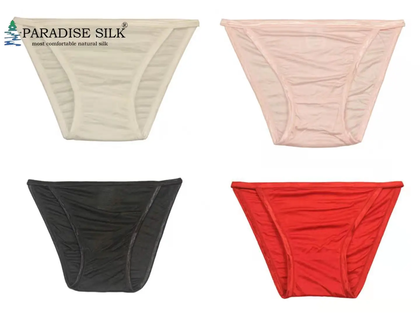 Paradise Silk Pure Silk Knit String Bikini Panties 