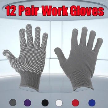

PVC Household Labor Insurance Gloves Unisex Work Non-slip gloves Home DIY Safety Garden Kitchen Work Gloves 12/ 24 Pcs