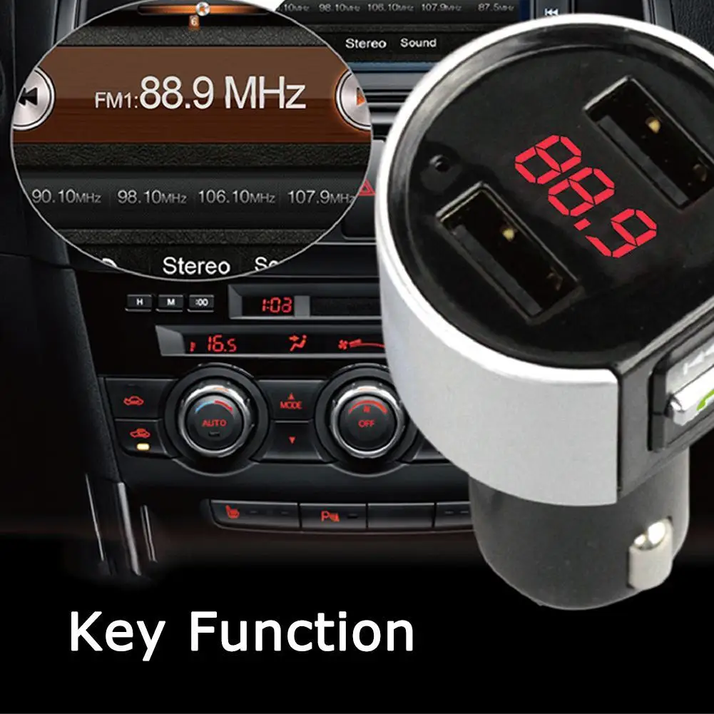 Bluetooth fm-передатчик беспроводной MP3-плеер Автомобильное зарядное устройство с двумя портами usb громкой связи