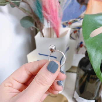 

Original 100% S925 Sterling Silver Trendy Wedding Ring Ball Ring Women Logo Fine High-End Jewelry