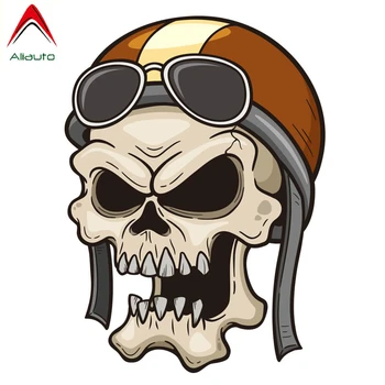 

Aliauto Fun Car Accessories Aviator Skull Car Sticker & Decal for Motorcycle Volkswagen Polo Golf Jeep 15cm X 11cm