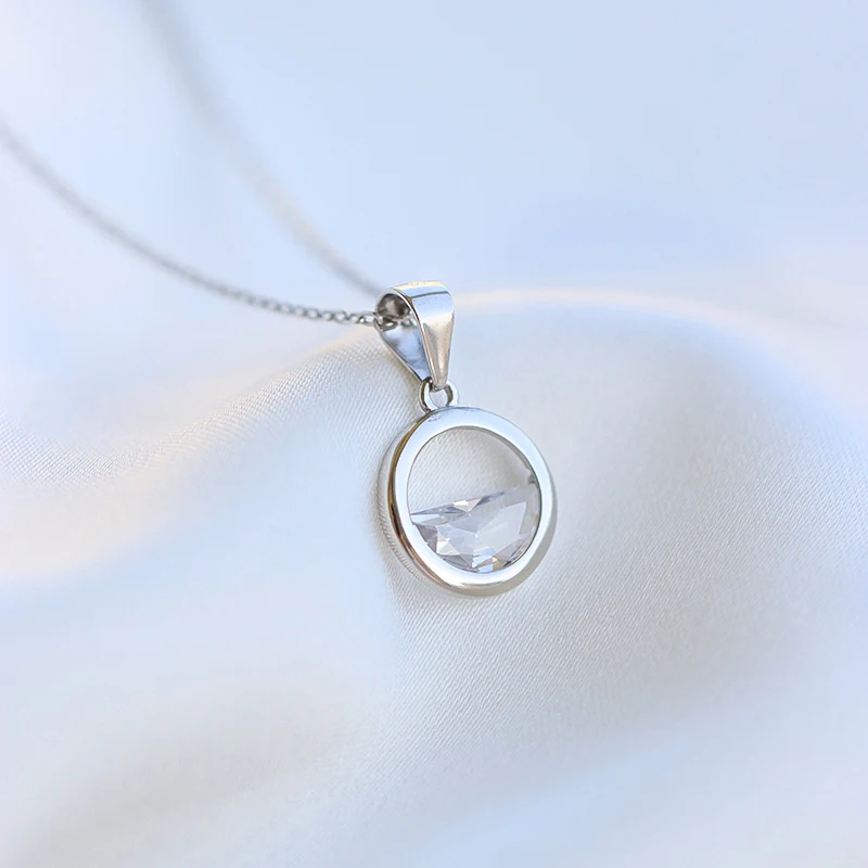 925 Sterling Silver Cubic Zirconia Round Circle Water Choker Necklaces For Women Wedding Statement Jewelry