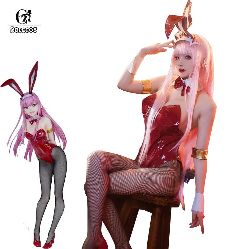 Костюм для косплея ROLECOS из аниме любимый в Фране костюм Zero Two Bunny Girl 02 сексуальный