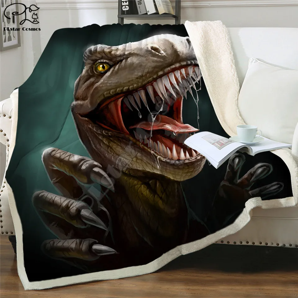 

KIDS Children Bedding Outlet Dinosaur Fluffy Blanket Jurassic Soft Blanket Boys 3D cotton Home Textile Tyrannosaurus Bedding