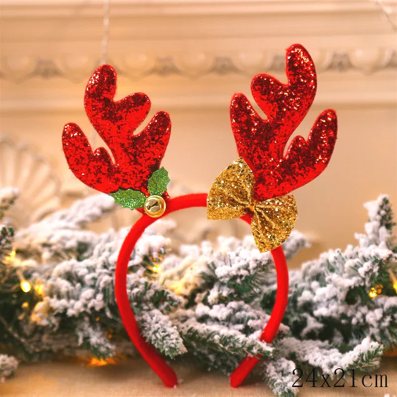 Рождественская повязка на голову эльф с Санта-Клаусом и оленем снеговик детский головной убор для взрослых Рождественские украшения Noel Декор Navidad год подарки для детей - Цвет: style10-30-red