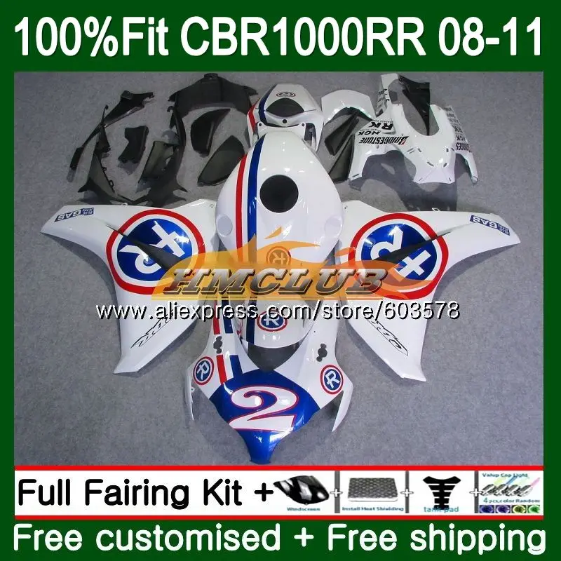 Литья под давлением для HONDA CBR1000 RR CBR 1000 RR 2008 2009 2010 2011 глянцевый белый 79CL. 6 CBR 1000RR CBR1000RR 08 09 10 11 обтекатель oem - Цвет: No. 1