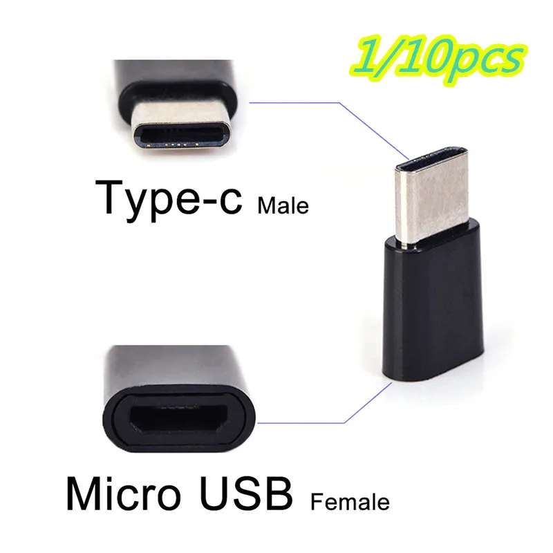 1pc Charging Connector Mobile Phone Adapters Micro USB Female to Type-c USB-C Male Adapter Converter