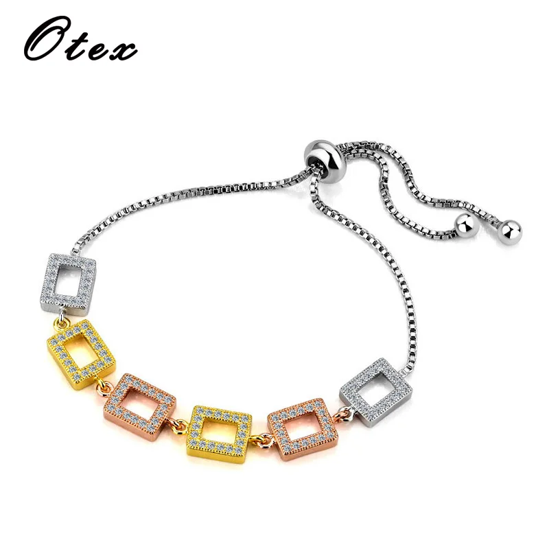 Роскошные прозрачные весенние элегантные милые Квадратные простые медные ключицы цепи темперамент трендовые женские браслеты Хип-хоп ювелирные изделия