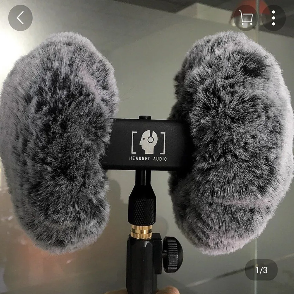 para 3DIO Headbelt Recorder, espaço livre, ASMR Dead Cat, Furry Windshield