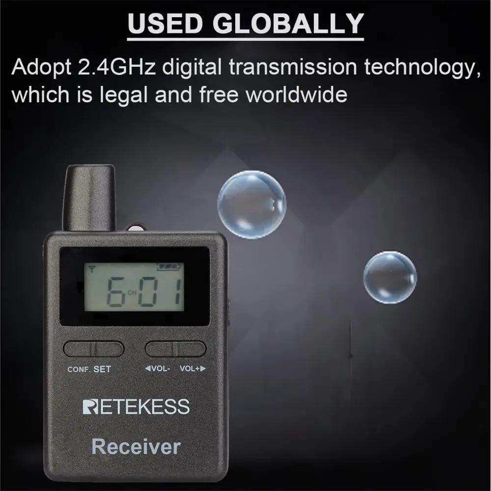 Беспроводной ресивер Retekess TT105 5 шт. 2 4 ГГц для профессионального гида системы
