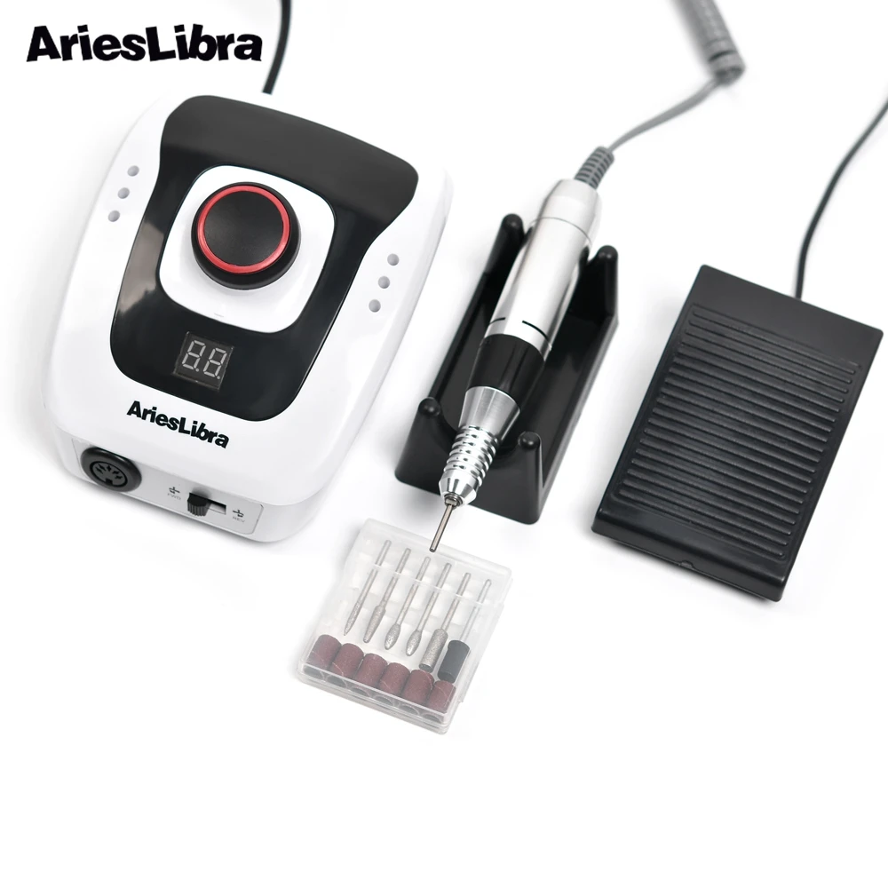 Preise AriesLibra 30W 35000RPM Nagel Bohrer Maschine Maniküre Bohrmaschine Bits Set Zubehör Pediküre Nail art Bohrer Nägel zubehör