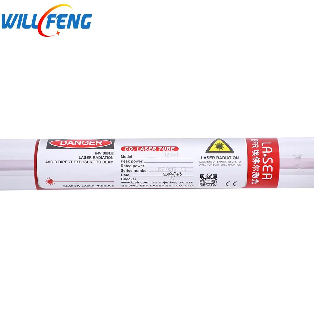 Will Feng 60W EFR 1200CL Co2 длина лазерной трубки 1250 мм диаметр 55 для гравировки резец