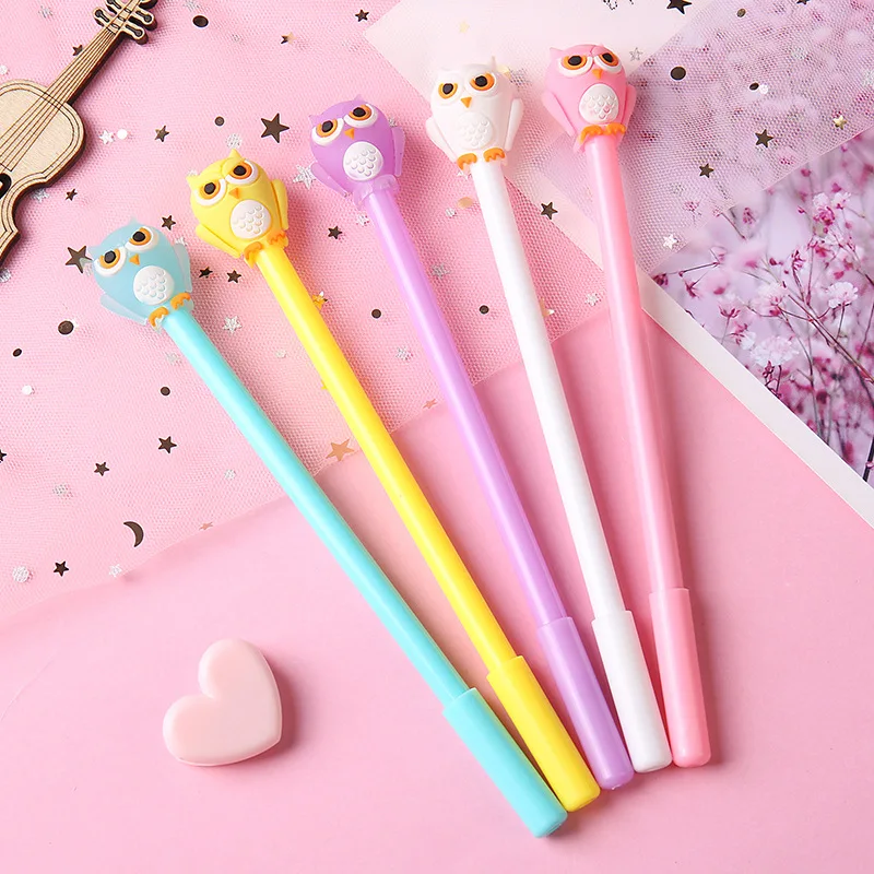 

10pcs/lot Kawaii Owl Silica Students Gel Pen Cute Cartoon Creative Flexible Glue Pen Office Stationery Promotional Gift