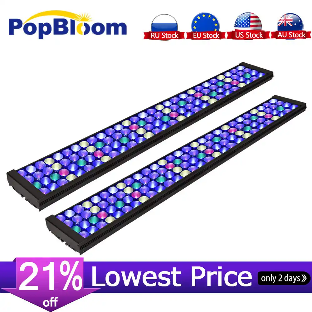 2pcs Popbloom Aquarium Led Beleuchtung Marine Riff Licht Fur Meerwasser Aquarium Riff Led Marine Aquarium Korallen Tank Lampe Turing75 Marine Tank Light Aquarium Led Lampe Beleuchtungreef Coral Aliexpress