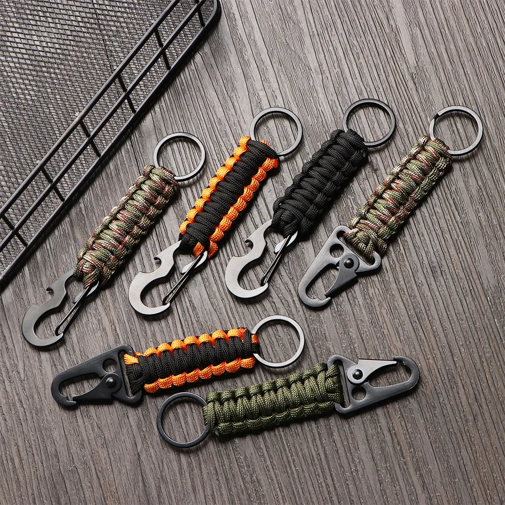 Paracord Cord Rope Emergency Knot Outdoor Keychain Bottle Opener Camping Carabiner Climbing Carabiner EDC Tool SurvivalKit Key Chain Ring