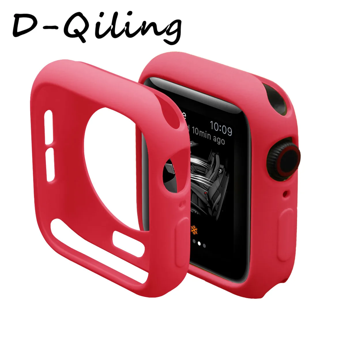 Red Чехол для Apple Watch band 44 мм 40 мм силиконовый чехол iwatch 5 4 3 2 1 ремешок 42 мм 38 мм Чехол ударопрочный универсальный чехол - Цвет: Red
