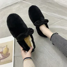 Женская обувь на плоской подошве; Цвет Красный; милая плюшевая обувь из флока и хлопка; Zapatos de mujer; обувь на плоской подошве; женская модная однотонная обувь с закрытым носком