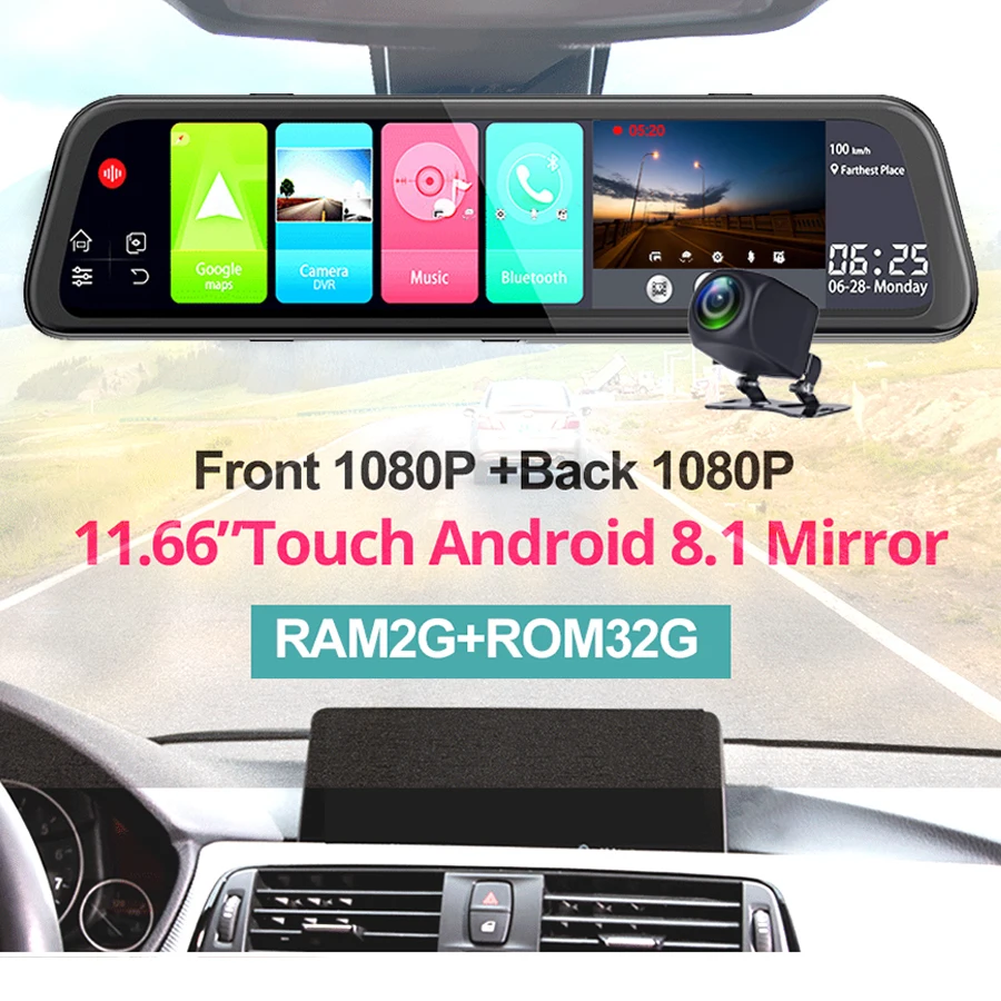 WHEXUNE 2K разрешение 4G Dashcam 12 дюймов зеркало заднего вида автомобиля wifi DVR 1440P Hisilicon супер ночного видения ADAS Автомобильный видеорегистратор