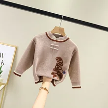 Детский толстый свитер с головой и бархатом