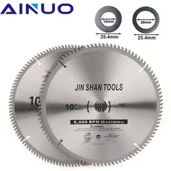 Lames de scie circulaire de 10 pouces, disque de coupe pour le bois, coupe en aluminium avec anneau rond de 16/20mm 