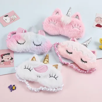

1PCS Cartoon Unicorn Eye Mask Variety Sleep Mask Plush Eye Shade Cover Eyeshade Mask Suitable for Travel Home Plush Gift
